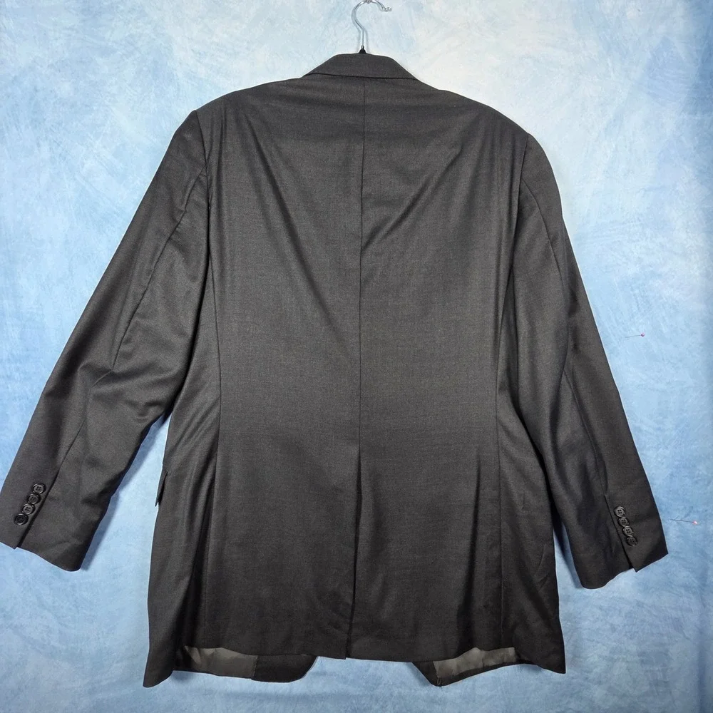 Hickey Freeman Mens Charcoal Gray Worsted Wool Blazer Sport Coat USA Made 44R